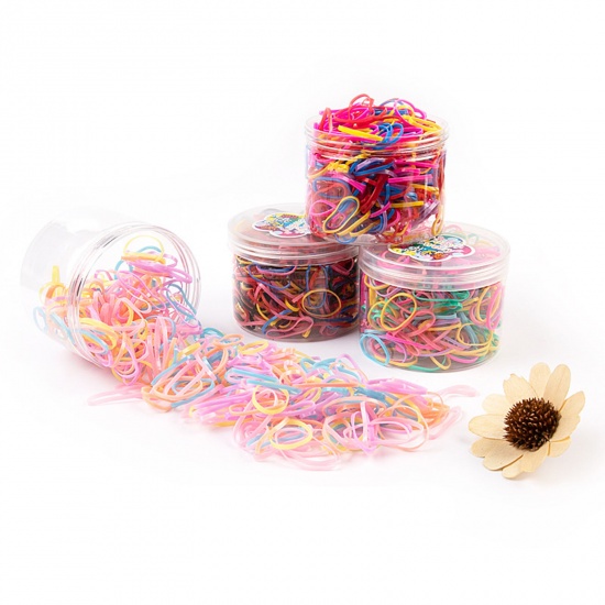 Picture of TPR Hair Ties Band Multicolor Elastic 1 Box