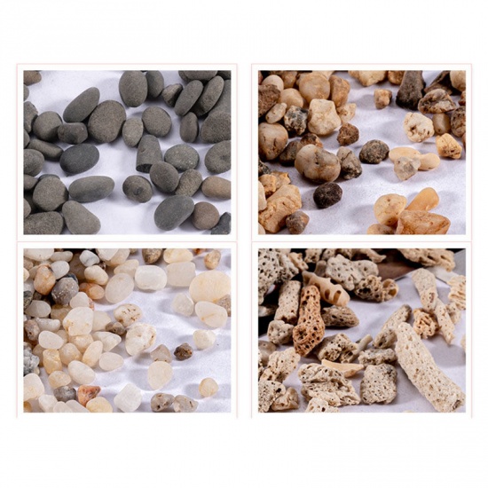 Picture of Stone Resin Jewelry Craft Filling Material Gray 8mm - 4mm, 1 Bag