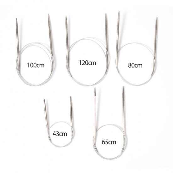 Picture of Stainless Steel & PU Circular Circular Knitting Needles 1 Set ( 11 PCs/Set)
