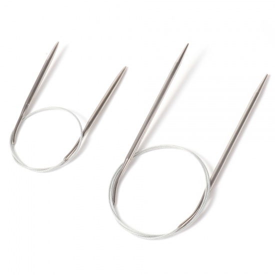 Picture of Stainless Steel & PU Circular Circular Knitting Needles 1 Set ( 11 PCs/Set)