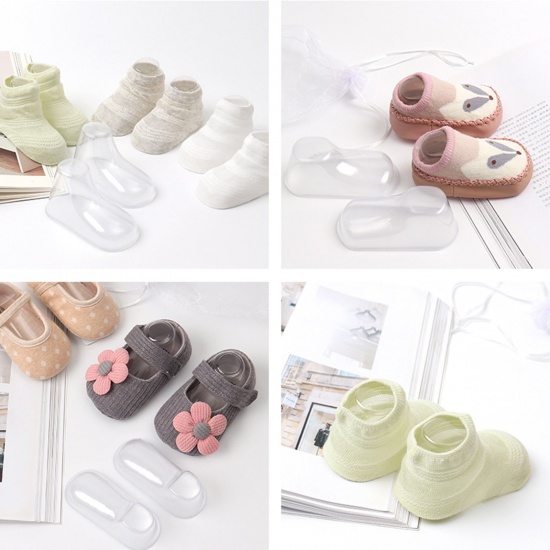 Picture of PVC Baby Feet Display Baby Booties Shoes Sock Transparent Clear 12.3cm x 5.8cm, 10 Pairs