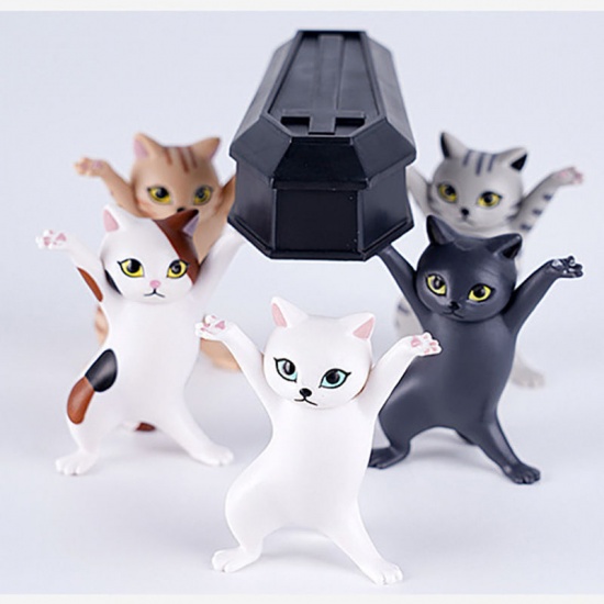 Picture of PVC Dancing Cat Pen Holder Rack Landscape Miniature Decoration