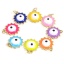 Immagine di Ottone Religione Charms Oro Placcato Multicolore Sole Malocchio Smalto 22mm x 17mm, 1 Pz