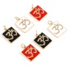 Immagine di Ottone Religione Charms Rettangolo Multicolore Simbolo di OM 2 Pz