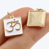 Immagine di Ottone Religione Charms Rettangolo Multicolore Simbolo di OM 2 Pz