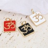 Immagine di Ottone Religione Charms Rettangolo Multicolore Simbolo di OM 2 Pz