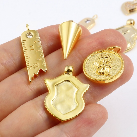 Picture of Brass Religious Charms 18K Real Gold Plated 1 Piece                                                                                                                                                                                                           