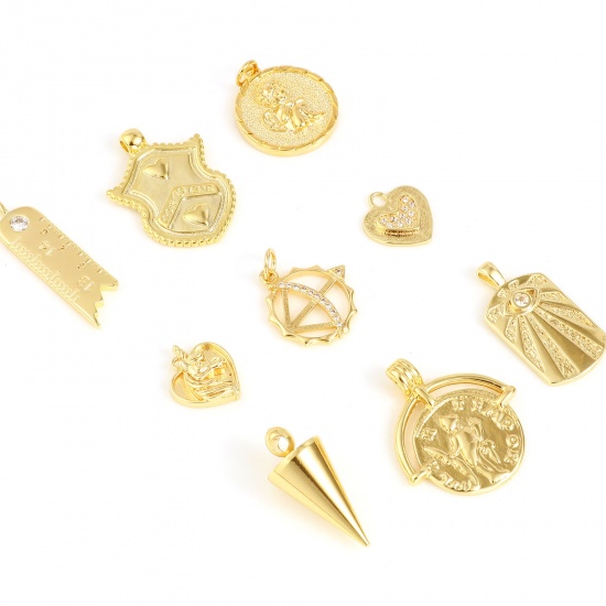 Picture of Brass Religious Charms 18K Real Gold Plated 1 Piece                                                                                                                                                                                                           