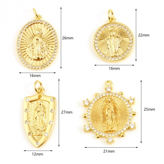 Picture of Brass Religious Charms 18K Real Gold Plated 1 Piece