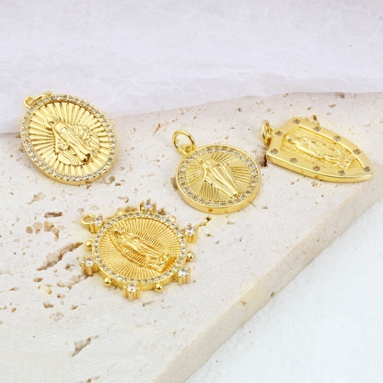 Picture of Brass Religious Charms 18K Real Gold Plated 1 Piece