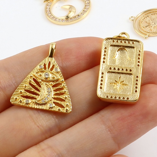Picture of Brass Galaxy Charms 18K Real Gold Plated 1 Piece                                                                                                                                                                                                              