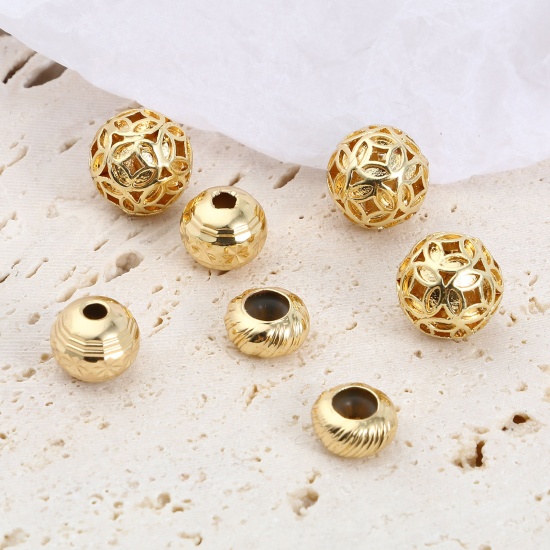Picture of Brass Beads 18K Real Gold Plated 5 PCs                                                                                                                                                                                                                        