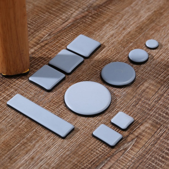 Immagine di Light Steel Gray - 11# PTFE Non-Slip Silent Self-adhesive Table And Chair Foot Soft Pad Furniture Protection Accessories 3x3cm, 4 PCs