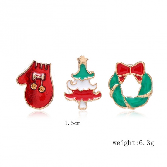 Picture of Christmas Pin Brooches Gold Plated 1 Piece