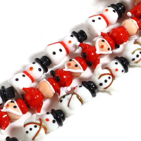 Picture of Lampwork Glass Christmas Beads Multicolor 2 PCs