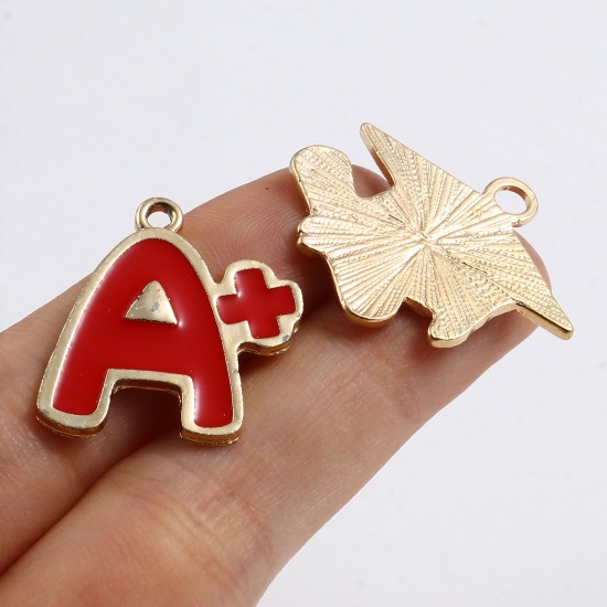 Picture of Zinc Based Alloy College Jewelry Charms Gold Plated Multicolor Enamel 10 PCs