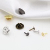 Picture of Brass Pin Brooches Findings Multicolor Round (Fits 4.5mm ) 8mm x 4.5mm, 50 Sets                                                                                                                                                                               