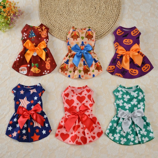 Picture of Female Dog Bowknot Princess Dress Pet Clothes