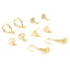 Immagine di Ottone Micro Intarsio Orecchini a Perno 18K Vero Oro Placcato Trasparente Strass Dimensione di Posta / Cavo: (21 misura), 2 Pz