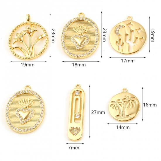 Picture of Brass Charms 18K Real Gold Plated 1 Piece                                                                                                                                                                                                                     