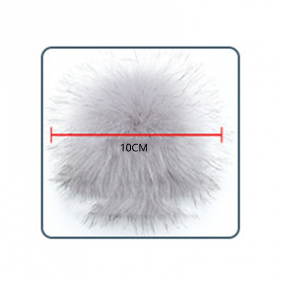 Picture of Polyester & Acrylic Pom Pom Balls With Snap Button Multicolor Round 10cm Dia., 1 Packet ( 24PCs/Packet)