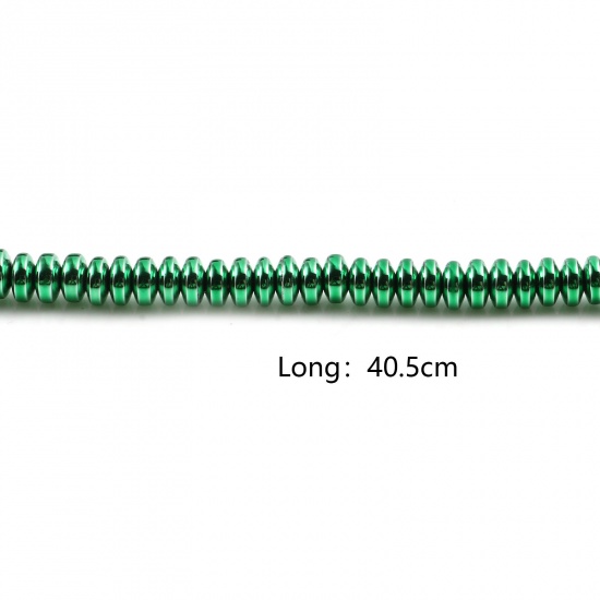 Bild von 1 Strang (ca. 192 Stück/Strang) Hämatit Perlen für die Herstellung von DIY-Charme-Schmuck Disc Bunt ca. 4mm D., Loch:ca. 0.8mm, 40.5cm lang