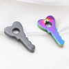 Picture of Hematite Beads Key Multicolor Heart About 29mm x 15mm, Hole: Approx 5.1mm, 2 PCs