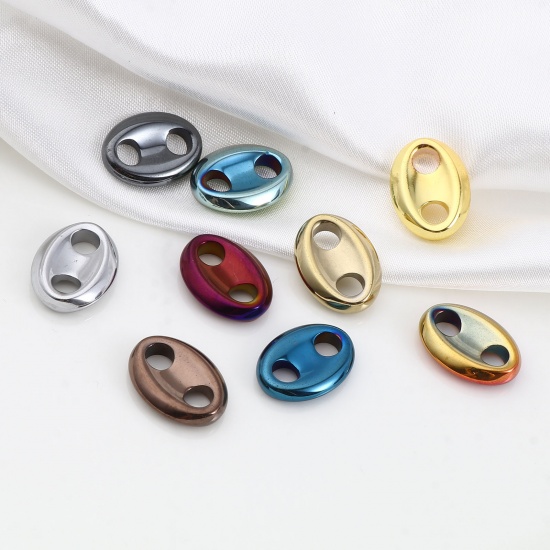 Picture of Hematite Beads Pig Nose Multicolor About 18mm x 13mm, Hole: Approx 4.3mm, 2 PCs