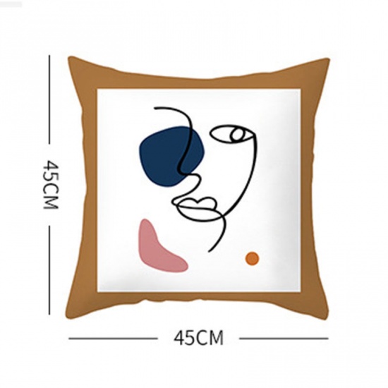Immagine di Abstract Art Pattern Peach Skin Fabric Square Pillowcase Home Textile