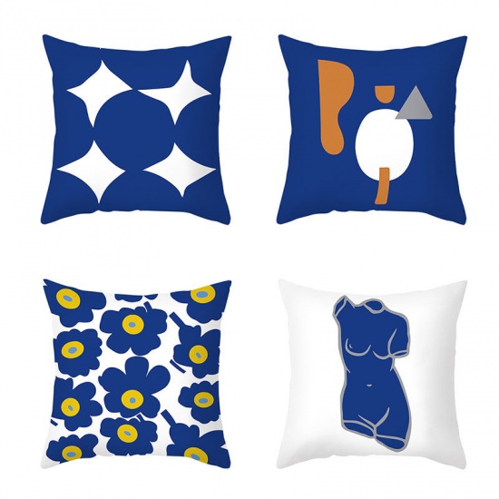 Immagine di Abstract Art Pattern Peach Skin Fabric Square Pillowcase Home Textile