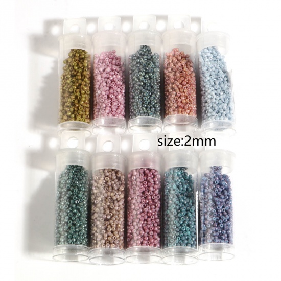 Picture of TOHO 11/0 (Marble) Glass Seed Seed Beads Round Multicolor About 2mm Dia., Hole: Approx 0.6mm, 1 Bottle