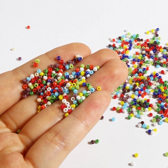 Picture of TOHO 11/0 (Opaque Rainbow) Glass Seed Seed Beads Round Multicolor About 2mm Dia., Hole: Approx 0.6mm, 1 Bottle
