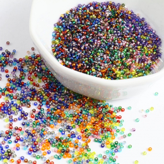 Picture of TOHO 15/0 (Sliver Lined) Glass Seed Seed Beads Round Multicolor About 1.5mm Dia., Hole: Approx 0.6mm, 1 Bottle