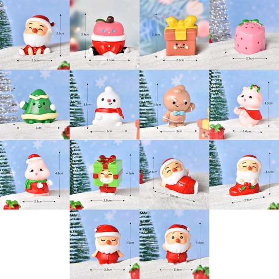 Immagine di Red - 14# Christmas Apple Resin Micro Landscape Miniature Decoration 3.1x3.1cm, 1 Piece