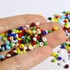 Picture of TOHO 3mm Magatama (Opaque) Glass Seed Beads Multicolor Oval 4mm x 3.5mm, Hole: Approx 1mm, 1 Bottle