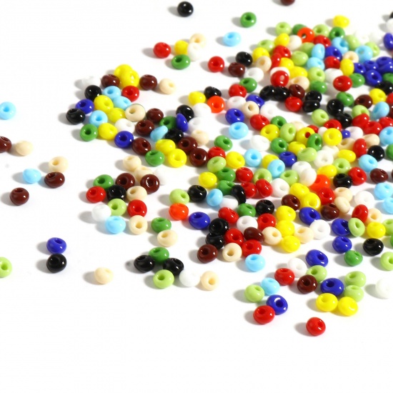 Picture of TOHO 4mm Magatama (Opaque) Glass Seed Beads Multicolor Oval 5mm x 4.5mm, Hole: Approx 1.5mm, 1 Bottle