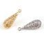 Immagine di Ottone Charms Goccia Multicolore Filigrana 24mm x 9mm, 2 Pz