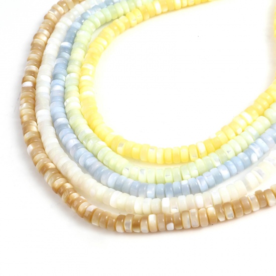 Picture of Shell Loose Beads Round Multicolor Dyed About 5mm Dia, Hole:Approx 1mm, 40.5cm(16") - 40cm(15 6/8") long, 1 Strand (Approx 175 PCs/Strand)