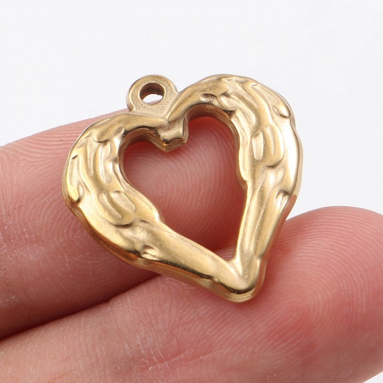 Picture of 201 Stainless Steel Valentine's Day Charms Gold Plated 1 Piece