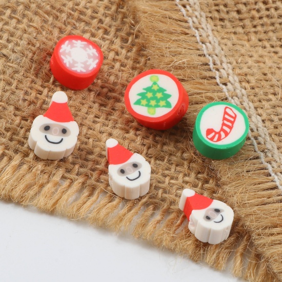 Picture of Polymer Clay Christmas Beads Multicolor 50 PCs