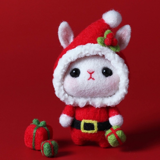 Picture of Wool Christmas Neddle Felting Wool Felt Tools Craft Accessories Rabbit Animal Multicolor 6.5cm, 1 Set