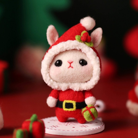 Picture of Wool Christmas Neddle Felting Wool Felt Tools Craft Accessories Rabbit Animal Multicolor 6.5cm, 1 Set