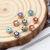 Picture of Zinc Based Alloy Religious Spacer Beads Flower Gold Plated Multicolor Evil Eye Enamel About 6mm x 6mm, Hole: Approx 1.5mm, 10 PCs
