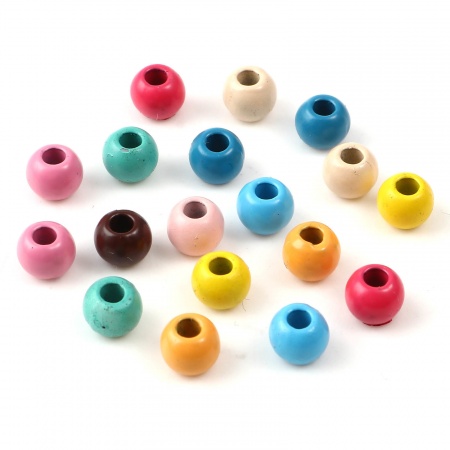 Zinc Based Alloy Spacer Beads Round Multicolor Painted About 6mm Dia., Hole: Approx 2.4mm, 10 PCs