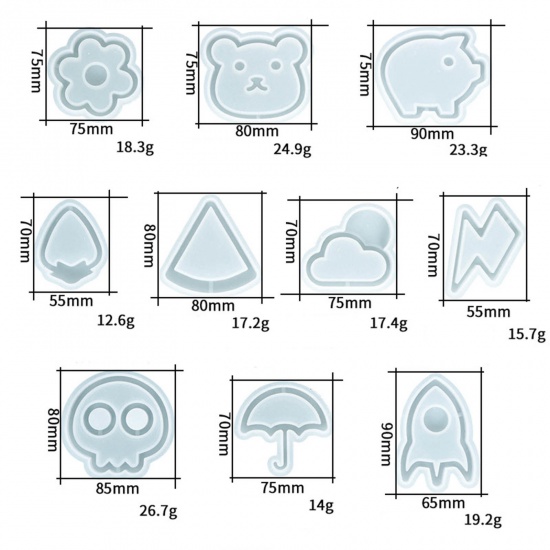 Immagine di Silicone Muffa della Resina per Gioielli Rendendo Razzo Bianco 9cm x 6.5cm, 1 Pz