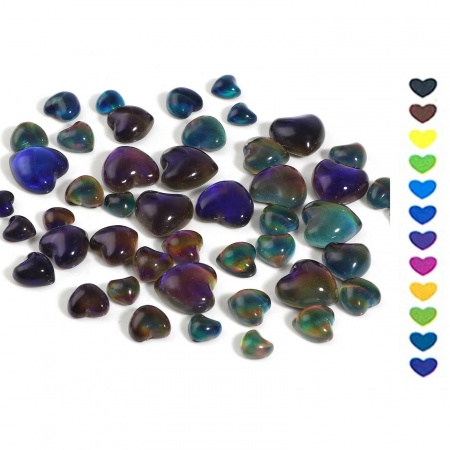 Vetro Cupola Cabochon per Abbellimento Cuore Flatback Multicolore 5 Pz