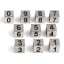 Picture of Stainless Steel Beads Square Silver Tone Black Number 7mm x 7mm, Hole: Approx 5.1mm, 1 Piece