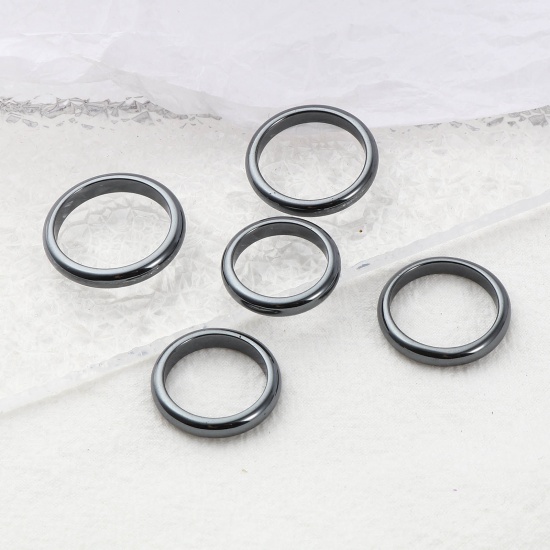 ヘマタイト 調整不能 アークリング 指輪 黒 環状 5 個 の画像