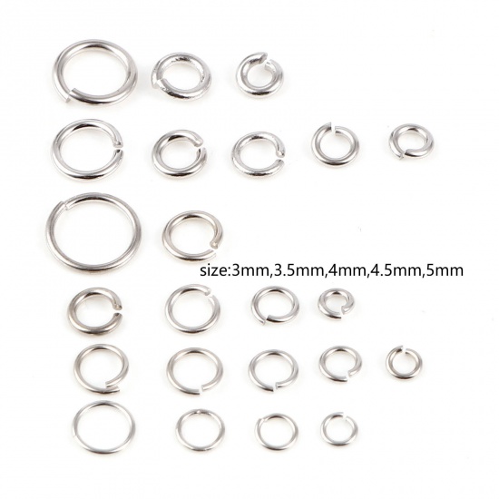 Picture of Sterling Silver Open Jump Rings Findings Circle Ring Silver Color 1 Gram