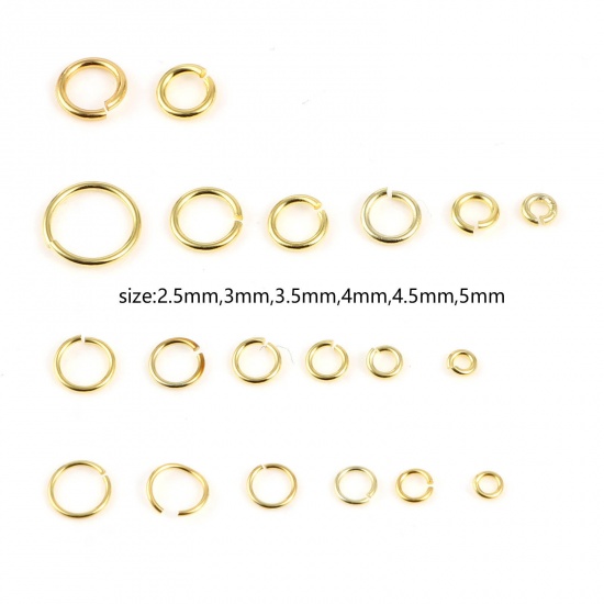 Picture of Sterling Silver Open Jump Rings Findings Circle Ring Gold Plated 1 Gram